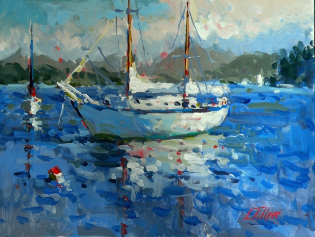 First Place: Gibson Harbour 12x16 Acrylic by Larry Tillyer